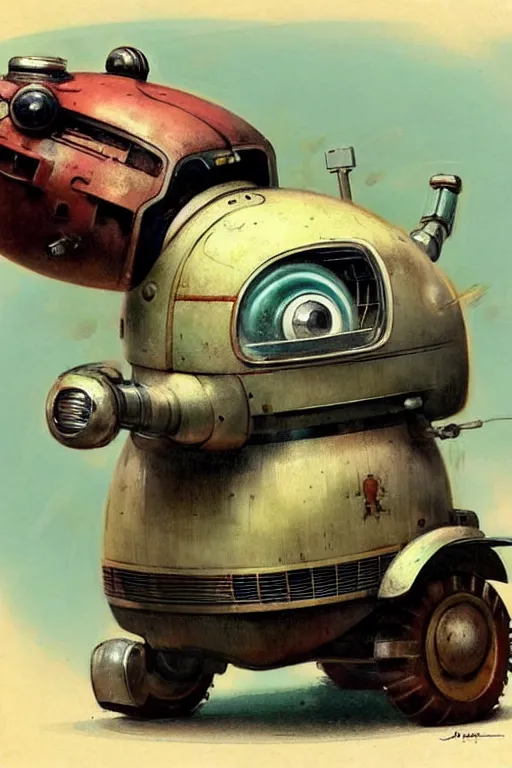 Image similar to ( ( ( ( ( 1 9 5 0 s retro future android robot fat robot dog wagon. muted colors., ) ) ) ) ) by jean - baptiste monge,!!!!!!!!!!!!!!!!!!!!!!!!!