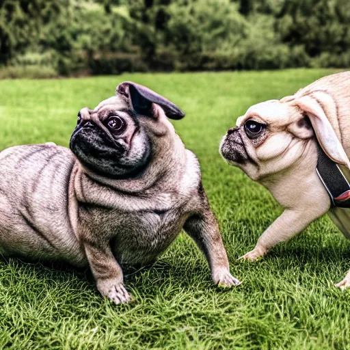 Image similar to a Rabbit-Pug Hybrid, A Rabbit that looks like a pug, huge tusks, afternoon hangout, good times photograph, candid