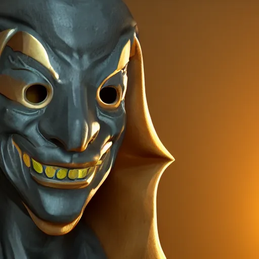 Prompt: the mask as a 3 d render, unreal engine