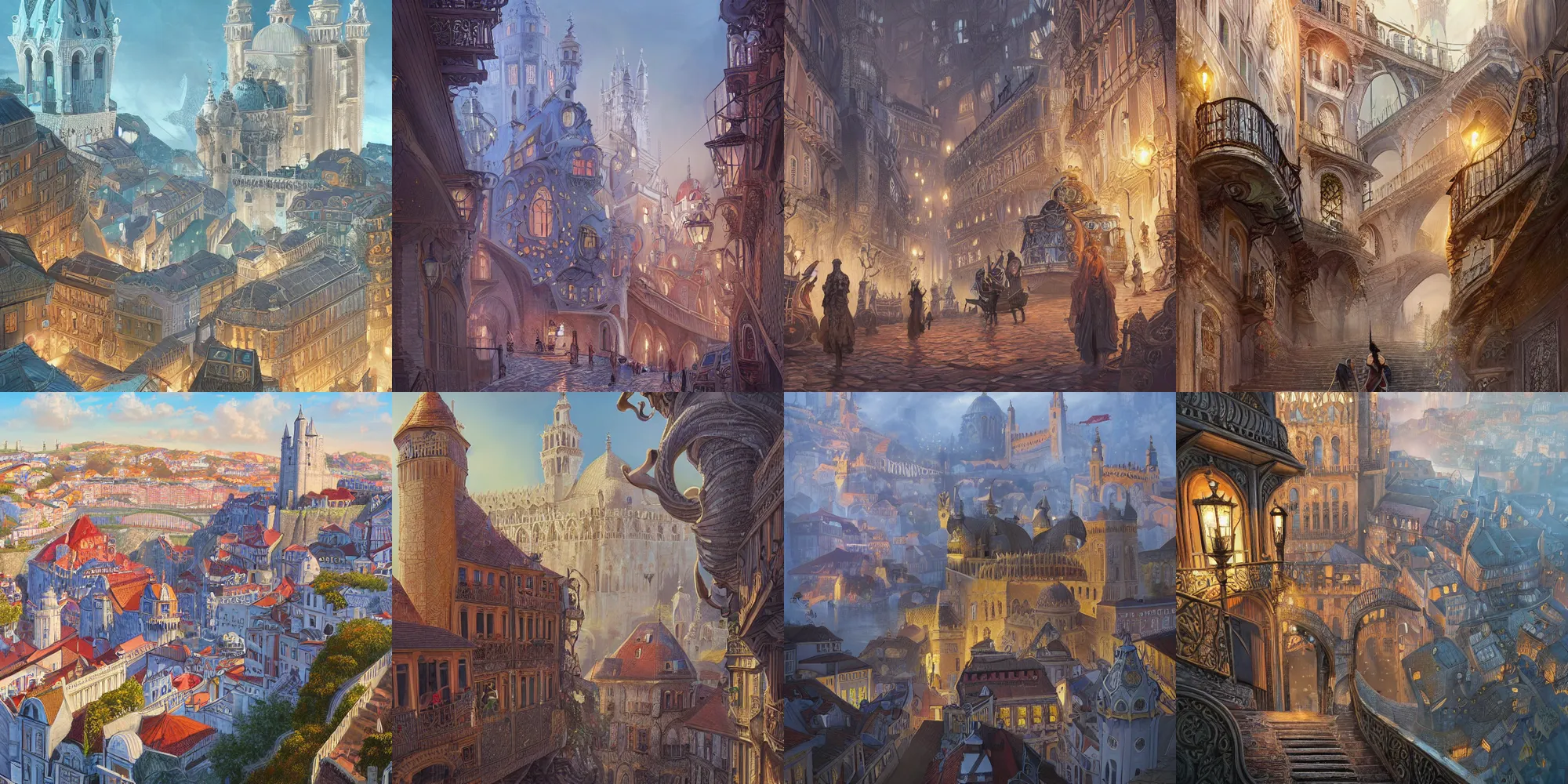 Prompt: The City of Lisbon, D&D, fantasy, intricate, elegant, highly detailed, digital painting, artstation, concept art, character design, smooth, sharp focus, illustration, illustration painting by Mandy Jurgens and Małgorzata Kmiec and Dang My Linh and Lulu Chen and Alexis Franklin and Filip Hodas and Pascal Blanché and Bastien Lecouffe Deharme, detailed intricate ink illustration, heavenly atmosphere, detailed illustration, digital art, overdetailed art, complementing colors, trending on artstation, Cgstudio, the most beautiful image ever created, dramatic, subtle details, illustration painting, vibrant colors, 8K, award winning artwork, high quality printing, fine art, intricate, epic lighting, very very very very beautiful scenery, 8k resolution, digital painting, sharp focus, professional art, atmospheric environment, 8k ultra hd, artstationHD, hyper detailed, elegant, cinematic, awe inspiring, beautiful