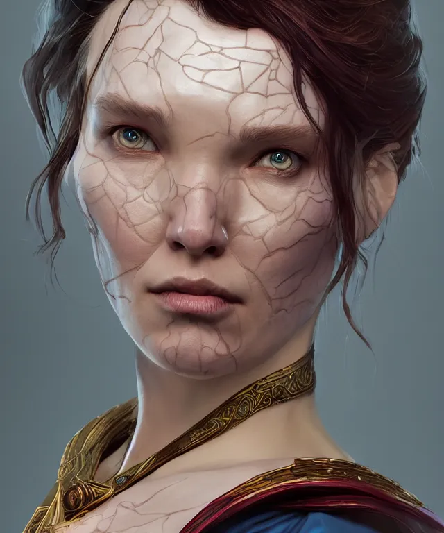 Image similar to woman doctor strange, au naturel, hyper detailed, digital art, trending in artstation, cinematic lighting, studio quality, smooth render, unreal engine 5 rendered, octane rendered, art style by klimt and nixeu and ian sprigger and wlop and krenz cushart