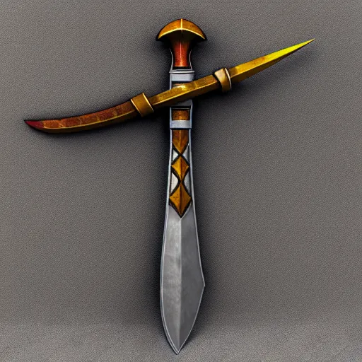 Image similar to Polearm, glavie, 3D render, fantasy weapon