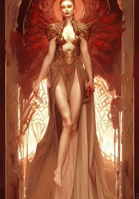 Image similar to sansa angeline jolie gessica chastain mummy fire goddess of war, intricate, elegant, highly detailed, digital painting, artstation, concept art, smooth, sharp focus, illustration, art by artgerm and greg rutkowski and alphonse mucha and william - adolphe bouguereau