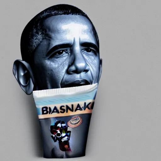 Prompt: toothpaste bottle with barack obama's face as the logo