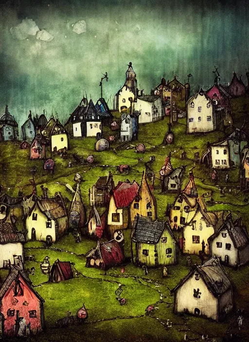 Image similar to a village by alexander jansson