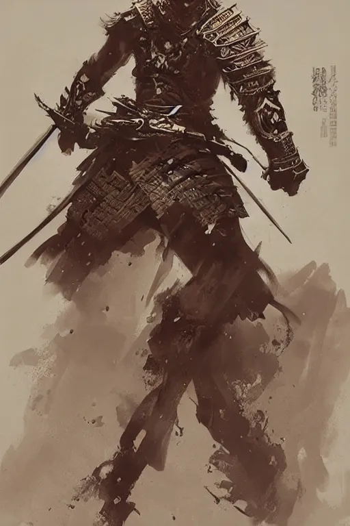 Prompt: epic samurai warrior concept arts, by greg rutkowski, intricate details, highly detailed