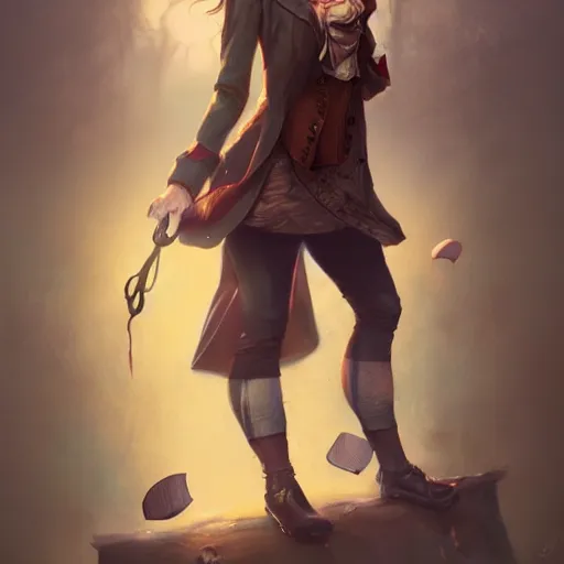 Image similar to realistic, full body portrait, attractive grungy female mad hatter, by Jordan Grimmer and greg rutkowski, crisp lines and color,