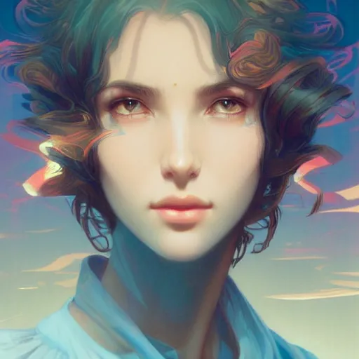 Prompt: beautiful, young woman, sad eyes, tears running down, vaporwave aesthetic, synthwave, digital painting, artstation, concept art, smooth, sharp focus, illustration, art by artgerm and greg rutkowski and alphonse mucha