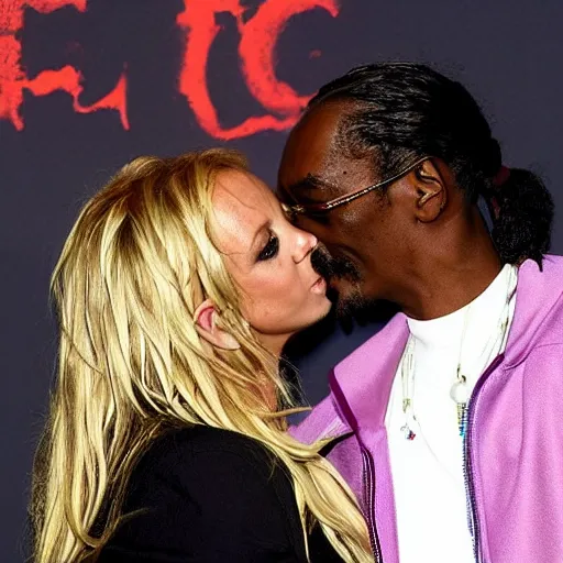 Image similar to “ britney spears and snoop dogg kissing ”