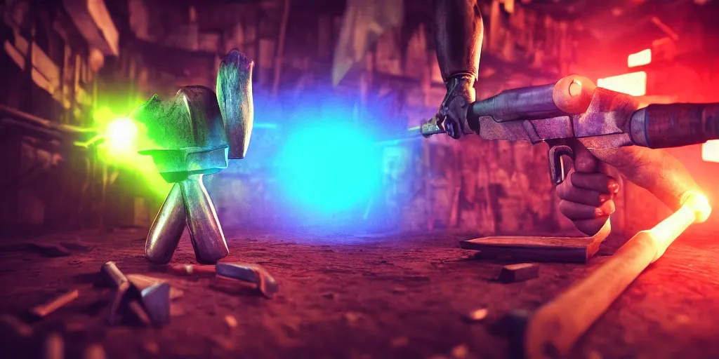 Prompt: hammer and nails, hyperealistic very colourful hdr cinematic lighting cgi render photorealistic cinematic octane render