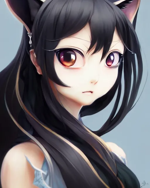 Prompt: character concept art of an anime goddess of mischievous black cats | | cute - fine - face, pretty face, realistic shaded perfect face, fine details by stanley artgerm lau, wlop, rossdraws, james jean, andrei riabovitchev, marc simonetti, and sakimichan, trending on artstation