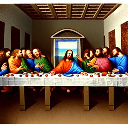 Prompt: the last supper but the people are hamsters