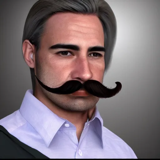 Prompt: world record most impressive mustache, photorealistic 4K.
