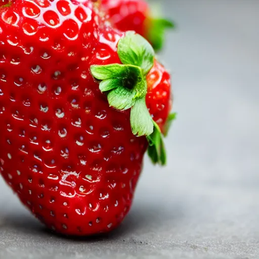 Image similar to a 5 0 mm macro shot of a strawberry and bean sandwich