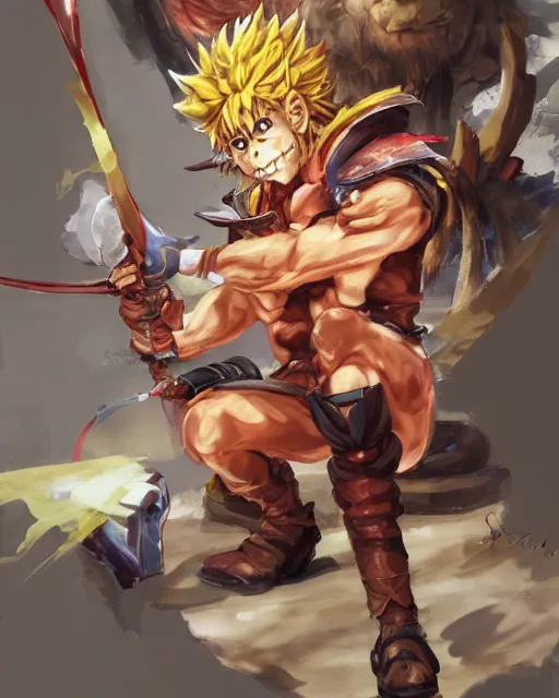 Image similar to portrait of sun wukong!! splash art!!! guilty gear strive! concept art!!! artbook!!! by stanley artgerm lau, wlop, rossdraws, james jean, andrei riabovitchev, marc simonetti, and sakimichan, pixiv, trending on artstation!! c 1 4. 6