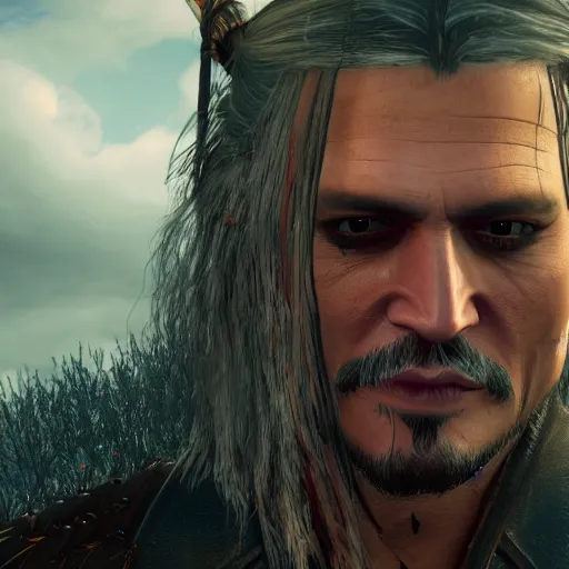Prompt: Johnny Depp in The Witcher 3