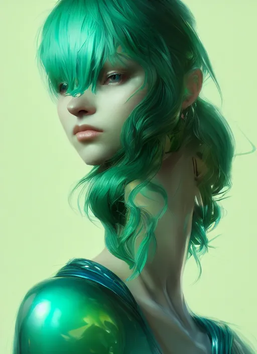 Prompt: female green and teal venon, naturel, hyper detailed, digital art, trending in artstation, cinematic lighting, studio quality, smooth render, unreal engine 5 rendered, octane rendered, art style by klimt and nixeu and ian sprigger and wlop and krenz cushart
