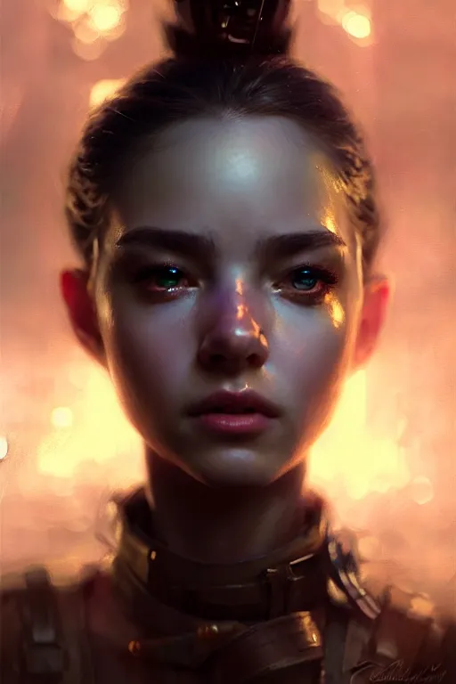 Image similar to cinematic shot of an epic portrait of a fairy dressed in military clothes, shiny skin, beautiful eyes, beautiful, small details, night setting, realistic poster with volumetric light from craig mallism, artgerm, jeremy lipkin and michael garmash, unreal engine, radiant light, detailed and complex environment, digital art, trends at art station, a masterpiece