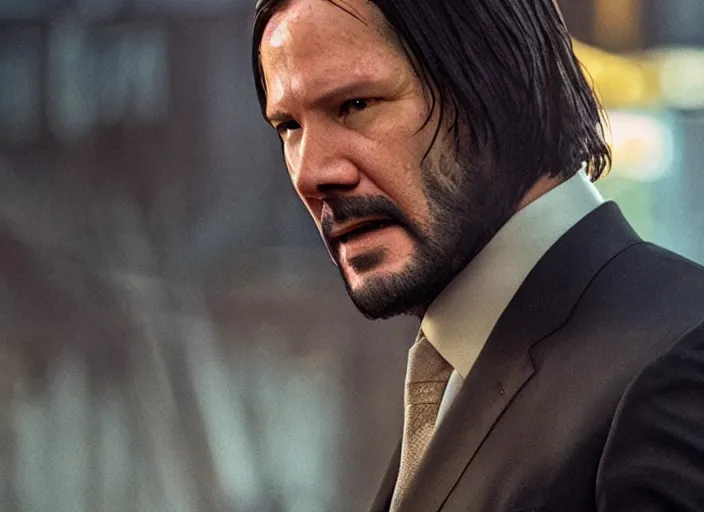 Prompt: a scene from John Wick with Jesus