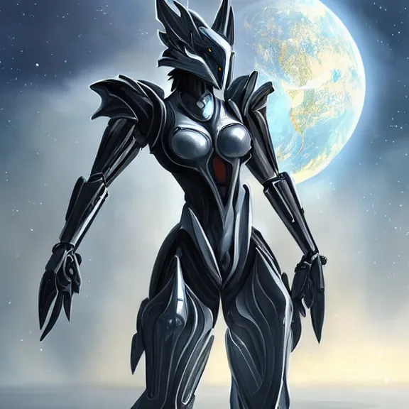 Image similar to giant stunning goddess shot, galactic sized beautiful hot anthropomorphic robot mecha female dragon, floating in space, larger than the planet, gently caressing earth, looming over earth, detailed sleek silver armor, epic proportions, epic scale, highly detailed digital art, sci fi, furry art, macro art, dragon art, goddess art, warframe fanart, destiny fanart, anthro, furry, giantess, macro, furaffinity, deviantart, 8k 3D realism