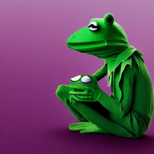 Prompt: anonymous as a kermit, award winning creature photography, extremely detailed, artstation, 8 k, sensual lighting, incredible art, wlop, artgerm