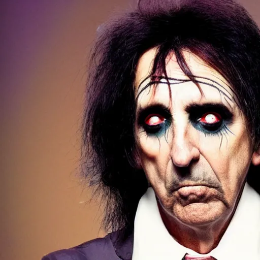 Prompt: photo of the lovechild of alice cooper and steve carell