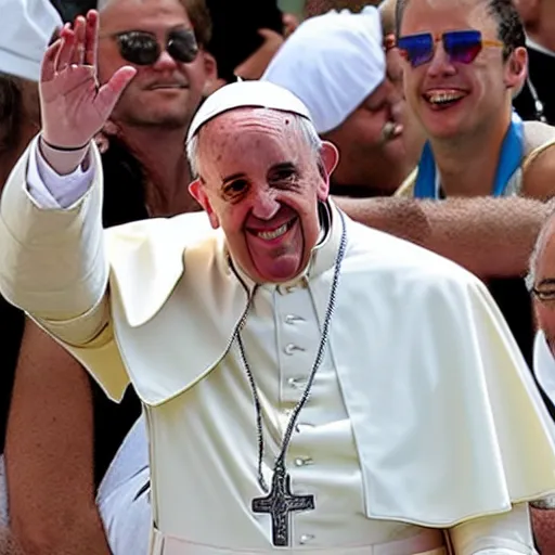 Image similar to pope Francis at the rimini gay pride