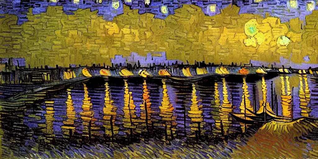 Prompt: the sunset by vincent van gogh