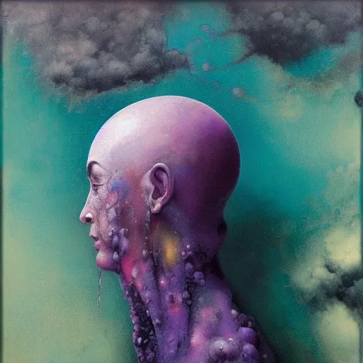 Image similar to beautiful liquid marble texture with big oil bubbles. harmonic chromatic tones coloured abstraction with purple splashes. ultradetailed realistic art. jean - dragan bibin, beksinski, zawadzki, shaun downey, zoey frank, phil hale, james gurney, frank frazetta, jehan georges vibert, daniel e. greene