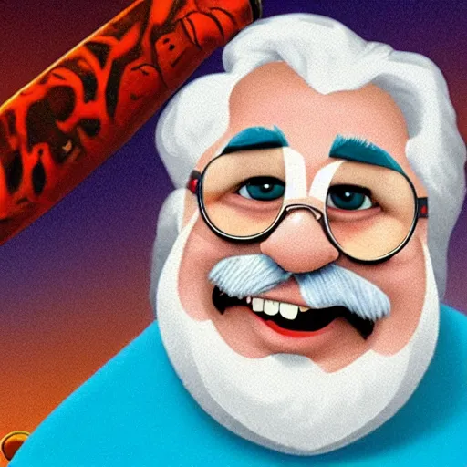 Image similar to jerry garcia as a pixar character