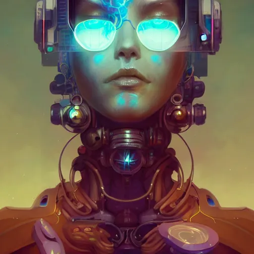 Image similar to a portrait of a beautiful cybernetic hippie, cyberpunk concept art by pete mohrbacher and wlop and artgerm and josan gonzales, digital art, highly detailed, intricate, sci-fi, sharp focus, Trending on Artstation HQ, deviantart, unreal engine 5, 4K UHD image