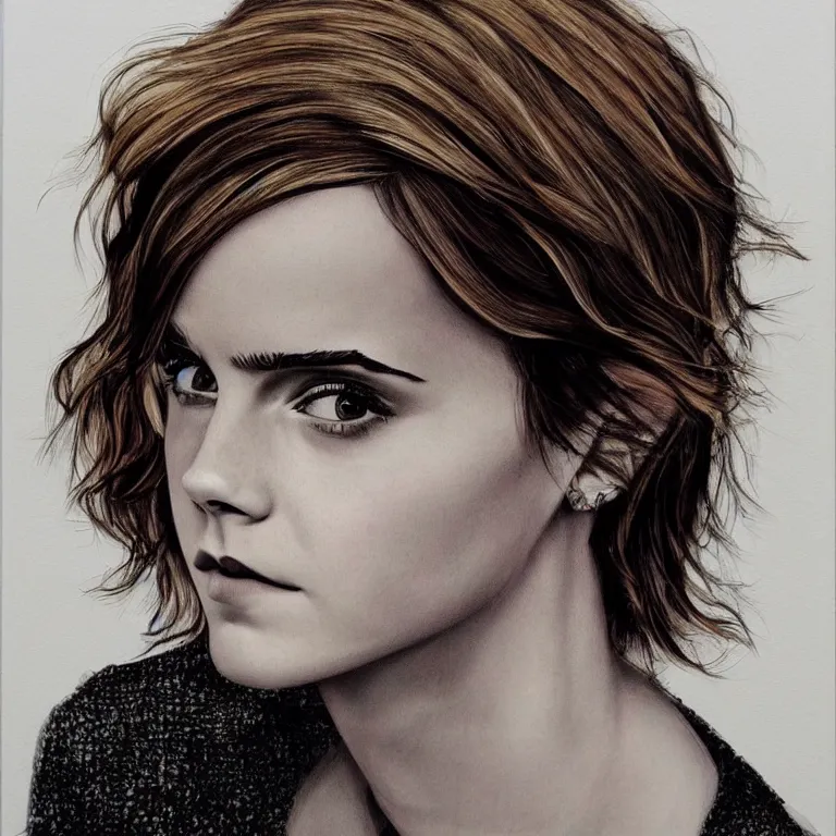 Image similar to Emma Watson, pop-art, photorealism