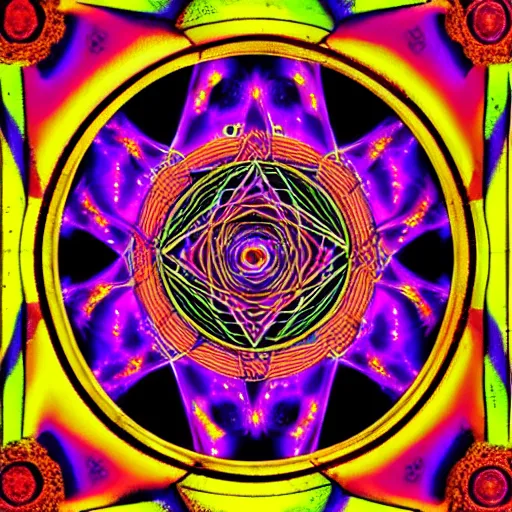 Image similar to dmt ego of death, over sacred geometry psychedelic hallucination, 8 k, high quality