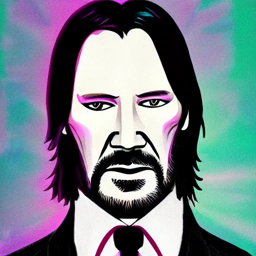 Image similar to portrait of John Wick and Morpheus combined