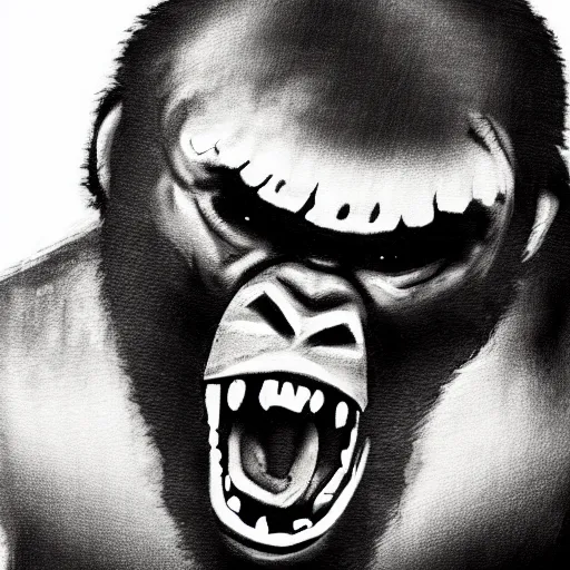 Prompt: Joe Rogan as King Kong, concept art