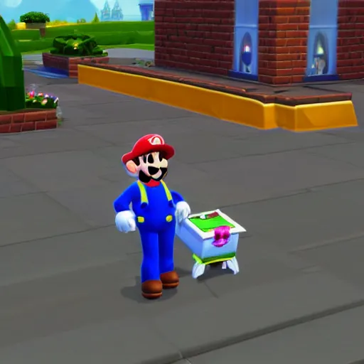 Prompt: super mario funeral, the sims 4