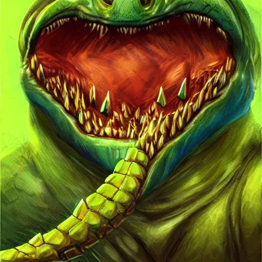 Image similar to a turtle monster ,monster teeth, chalk digital art, fantasy, magic, trending on artstation, ultra detailed, professional illustration by Basil Gogos