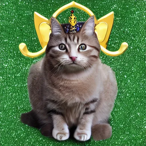 Prompt: cat with gold crown emoji