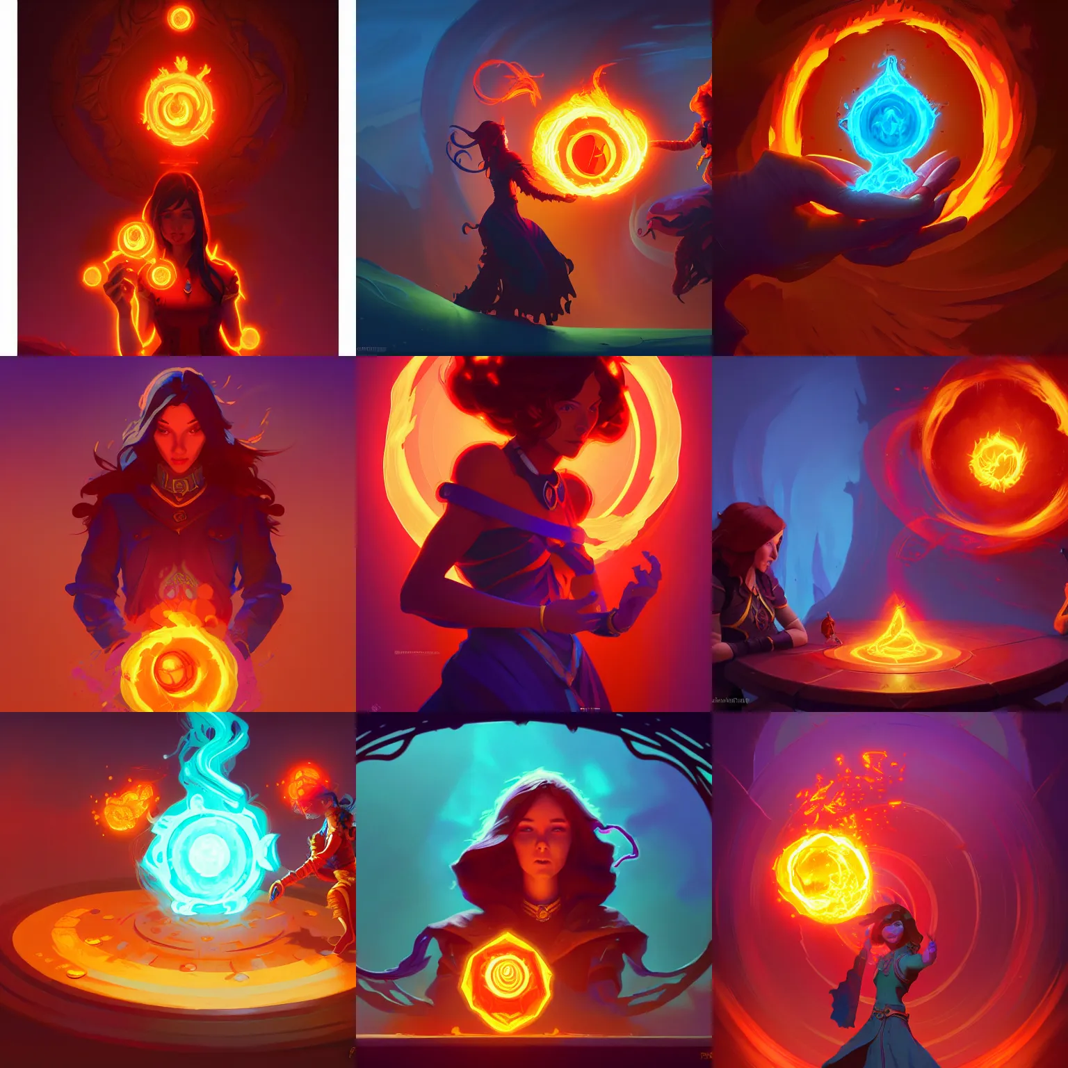 Prompt: fireball spell, no people, hearthstone, digital painting art, fantasy game spell art, matte painting concept art, art nouveau, swirly vibrant color lines, aesthetic octane render, 8 k hd resolution, by mucha and ilya kuvshinov and cushart krentz and gilleard james