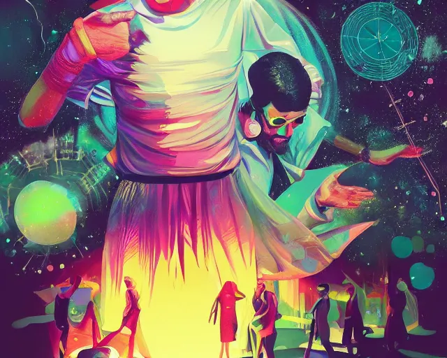 Image similar to a grime tale of the night fever, disco club of the occult, digital painting, artstation, ristan eaton, victo ngai, artgerm, rhads, ross draws, anime styled