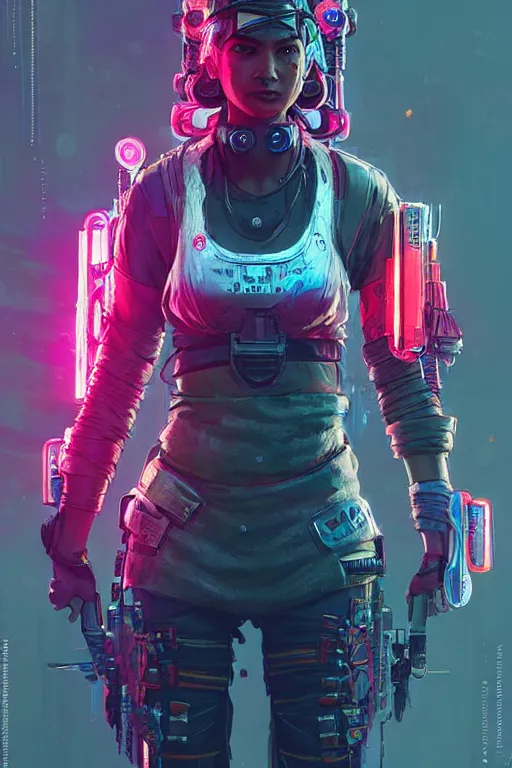 Prompt: valkyrie from apex legends, cyberpunk futuristic neon. decorated with traditional japanese ornaments by ismail inceoglu dragan bibin hans thoma greg rutkowski alexandros pyromallis nekro rene maritte illustrated, perfect face, fine details, realistic shaded, fine - face, pretty face