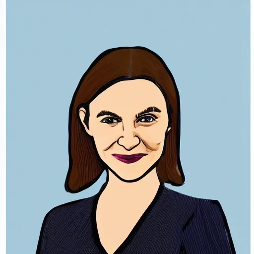 Prompt: kim wexler, flat illustration