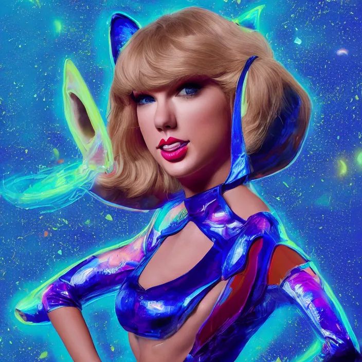 Image similar to portrait of Taylor Swift as Lola Bunny in Space Jam 1996. intricate abstract. intricate artwork. by Tooth Wu, wlop, beeple, dan mumford. octane render, trending on artstation, greg rutkowski very coherent symmetrical artwork. cinematic, hyper realism, high detail, octane render, 8k, iridescent accents