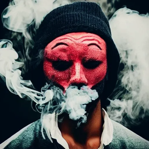 Prompt: smoke head man trending on instagram