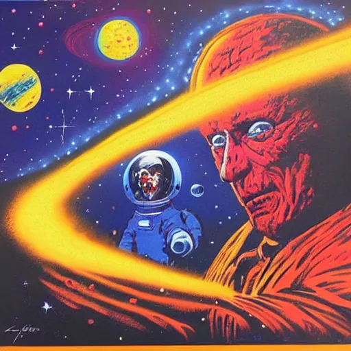 Image similar to space hallucination imagined by the artist basil gogos