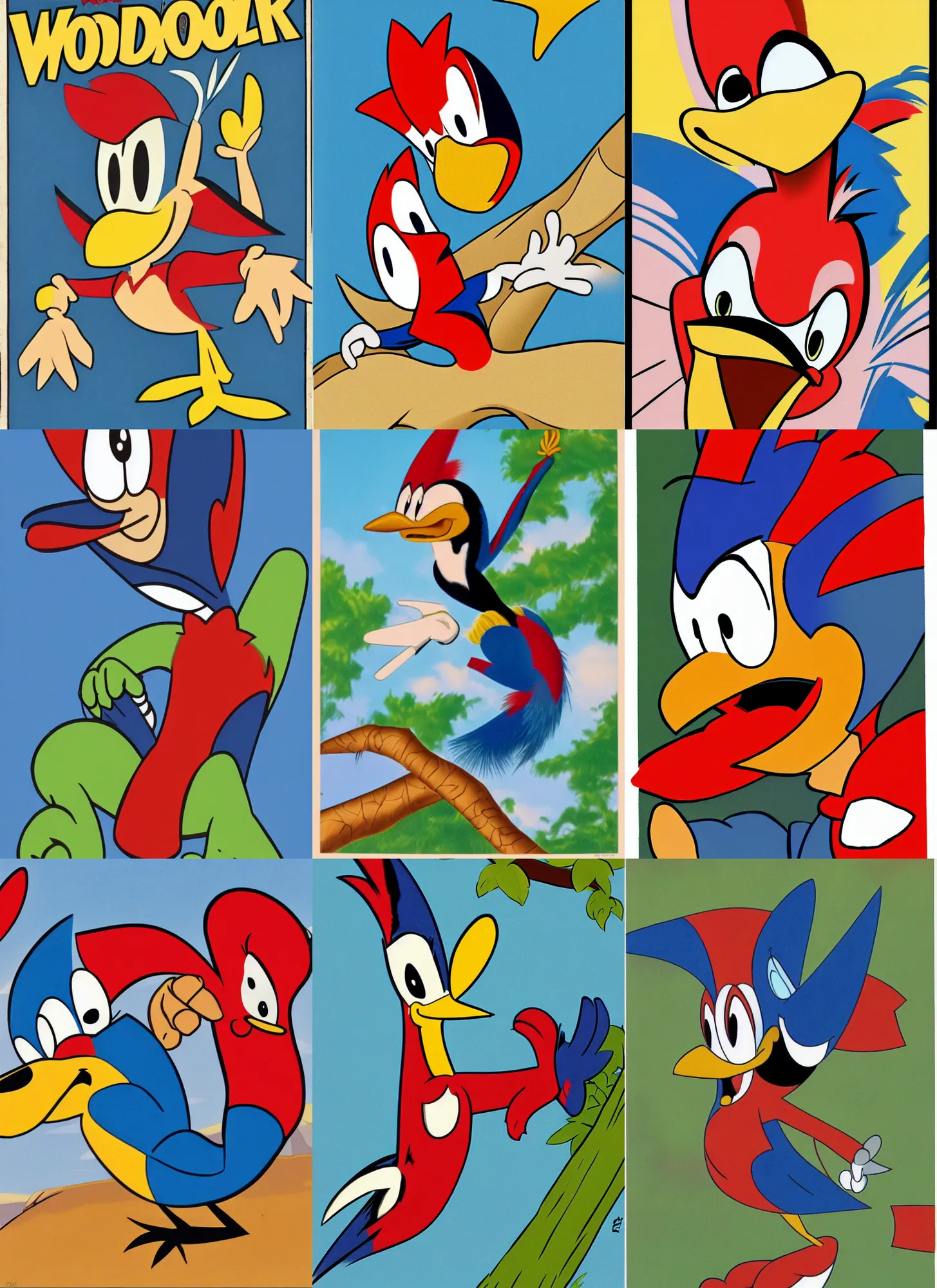 Prompt: woody woodpecker illustrated by walter lantz