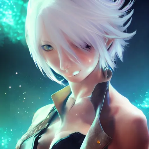 Prompt: beautiful anime art of Mary from devil may cry by WLOP, rossdraws, Logan Cure, Mingchen Shen, BangkuART, sakimichan, yan gisuka, JeonSeok Lee, zeronis, Chengwei Pan on artstation