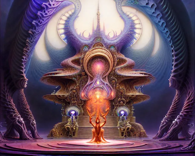 Image similar to the temple of transcendence, fantasy character portrait made of fractals facing each other, ultra realistic, wide angle, intricate details, the fifth element artifacts, highly detailed by peter mohrbacher, hajime sorayama, wayne barlowe, boris vallejo, aaron horkey, gaston bussiere, craig mullins