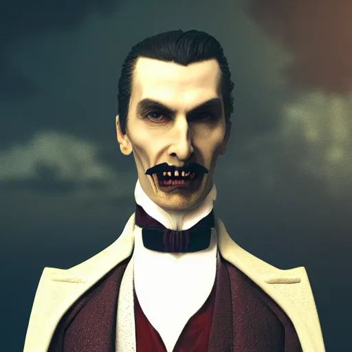 Image similar to a portrait of Dracula, victorian, depth of field, soft light, ominous, realistic, octane, photorealistic, detailed, 8k