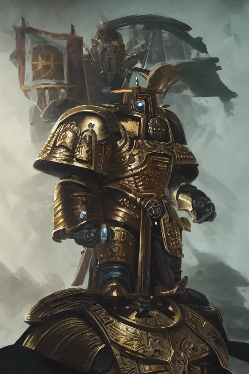 Image similar to armor portrait heros warhammer 4 0 k horus heresy fanart - the primarchs emperor by johannes helgeson animated with vfx concept artist & illustrator global illumination ray tracing hdr fanart arstation zbrush central hardmesh 8 k octane renderer comics stylized